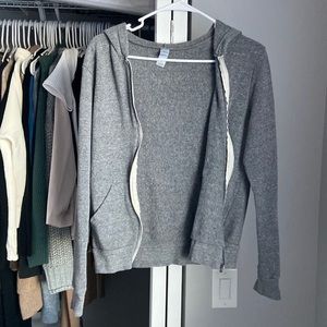 Alternative Apparel by Nordstrom Gray Zip-up Sweatshirt Hoodie